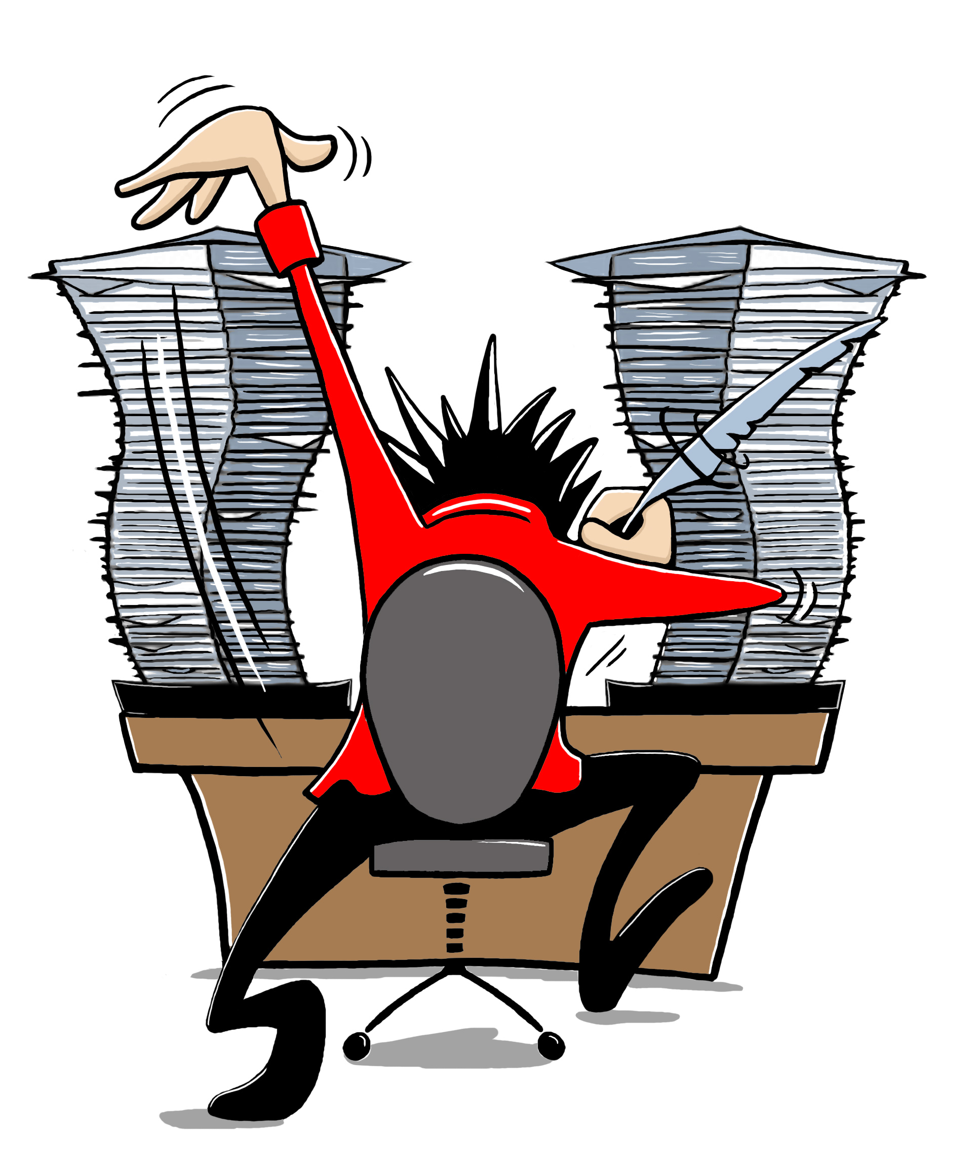 Image result for writing working hard cartoon