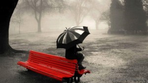 Girl on a park bench